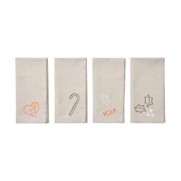 Fryd fabric napkins 45x45 cm 4 pieces - Light warm grey-beige - Broste Copenhagen