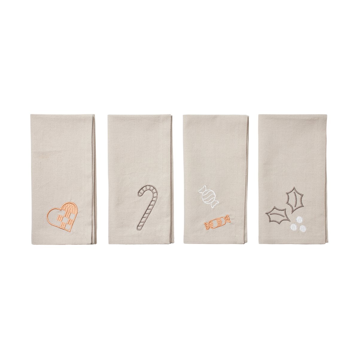 Broste Copenhagen Fryd fabric napkins 45x45 cm 4 pieces Light warm grey-beige
