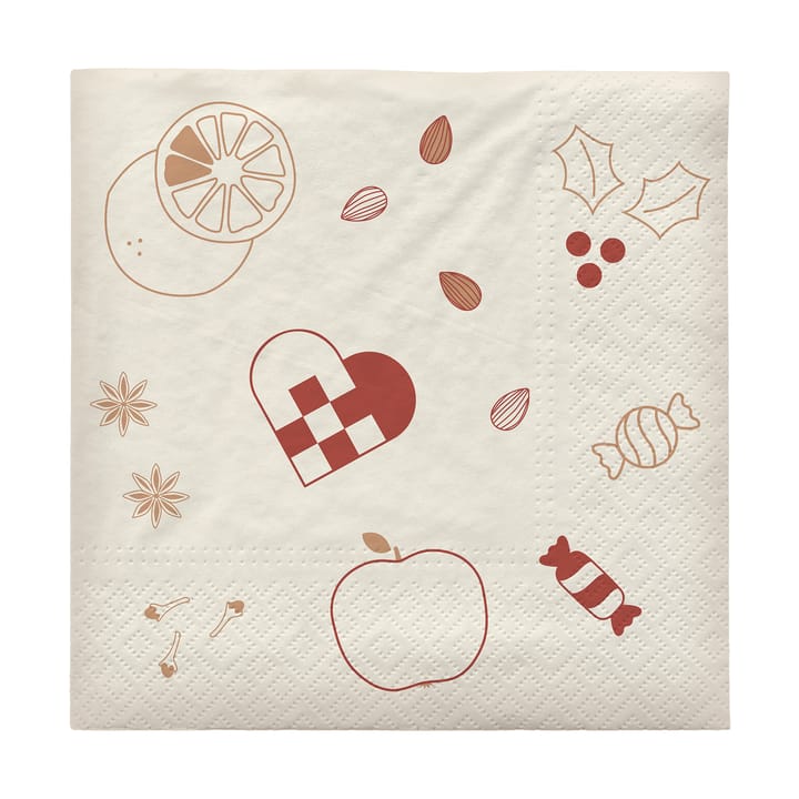 Fryd paper napkin 33x33 cm 20-pack - Pompeian Red - Broste Copenhagen