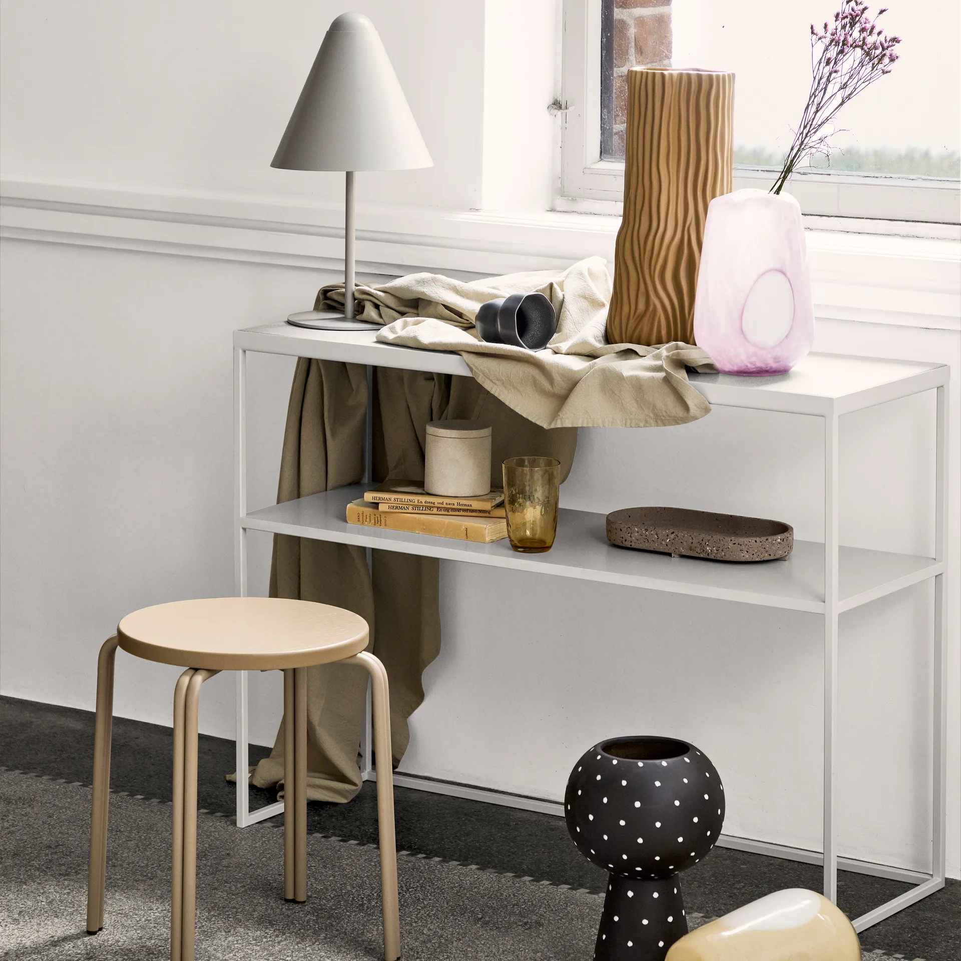 Gine lamp foot, Light grey Broste Copenhagen