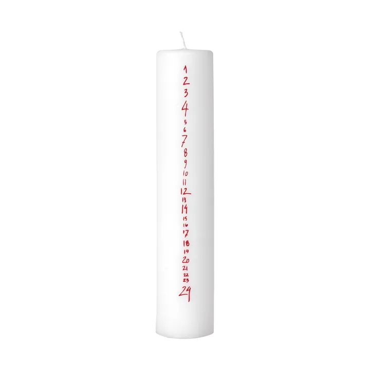 Handwritten advent candle calendar - White-Red - Broste Copenhagen