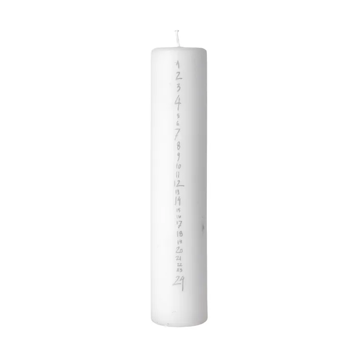 Handwritten advent candle calendar - White-Silver - Broste Copenhagen