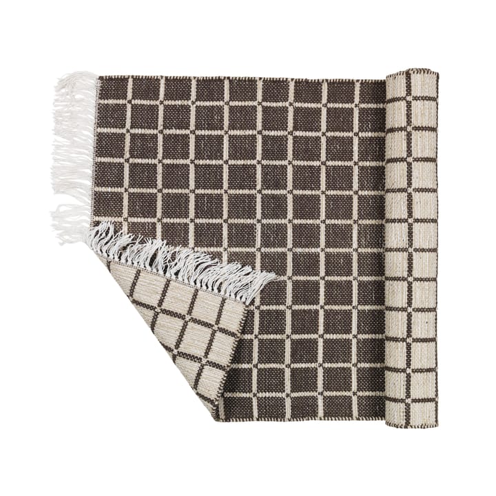 Henny cotton rug  70x140 cm - light grey-aubergine - Broste Copenhagen