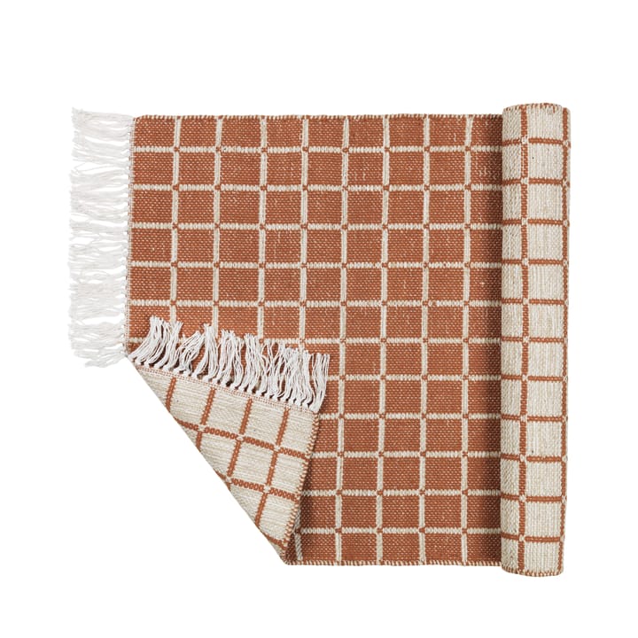 Henny cotton rug 70x140 cm, Light grey-rustic brown Broste Copenhagen
