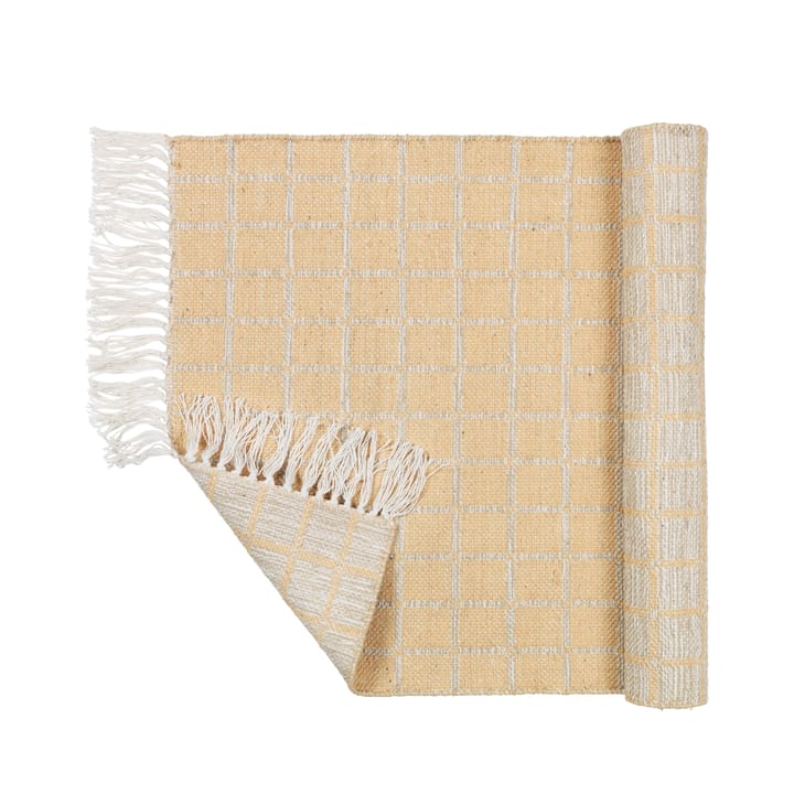 Henny cotton rug 70x140 cm, Light grey-yellow Broste Copenhagen