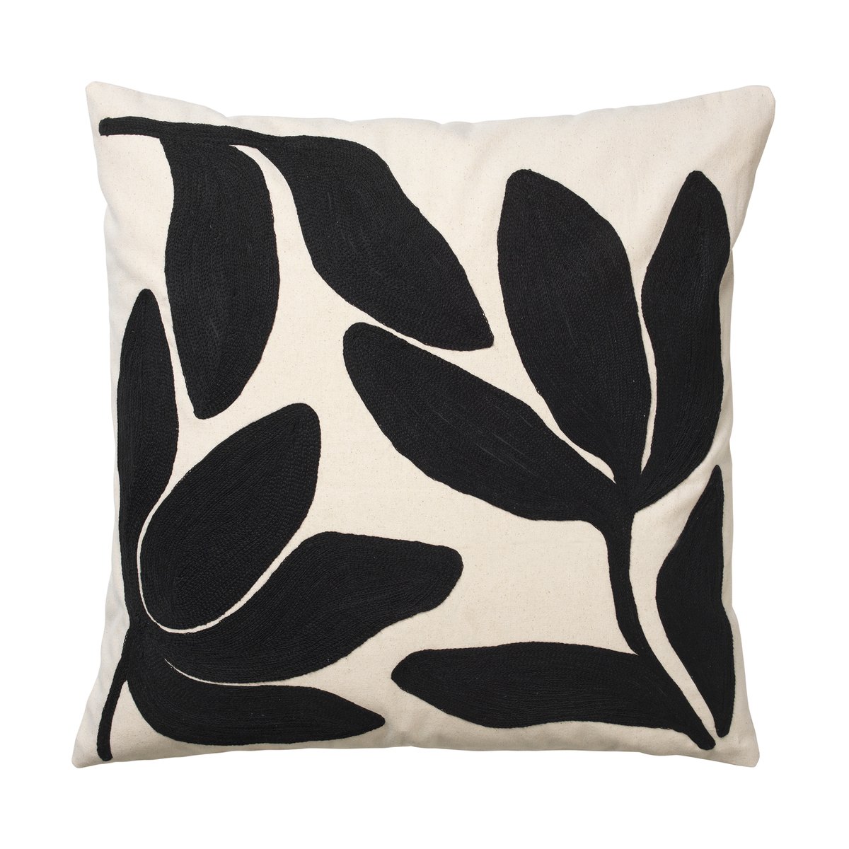 Broste Copenhagen Herbert cushion cover 50x50 cm Black-natural