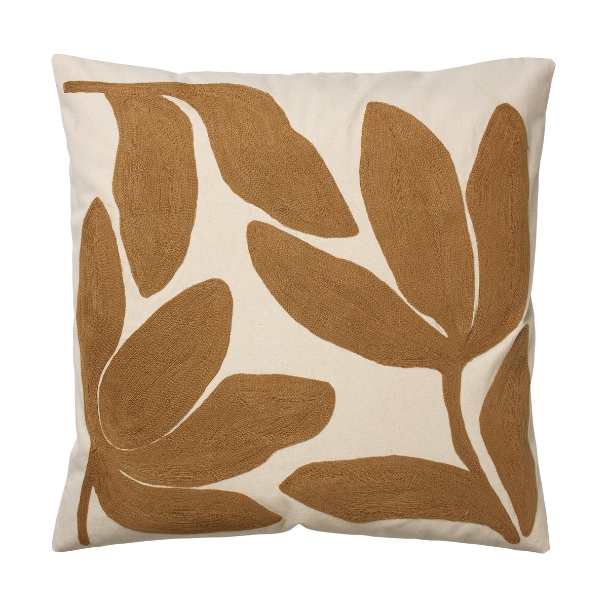 Broste Copenhagen Herbert cushion cover 50x50 cm Golden brown-natural