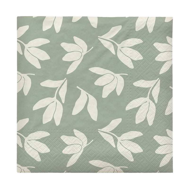 Broste Copenhagen Herbert paper napkins 33x33 cm 20-pack Desert sage-off white