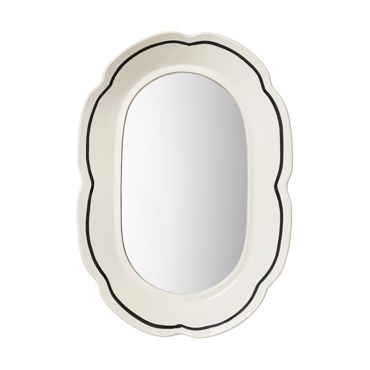Hilma mirror 30x45 cm - Off white-black - Broste Copenhagen