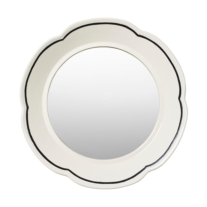 Hilma mirror Ø36 cm - Off white-black - Broste Copenhagen