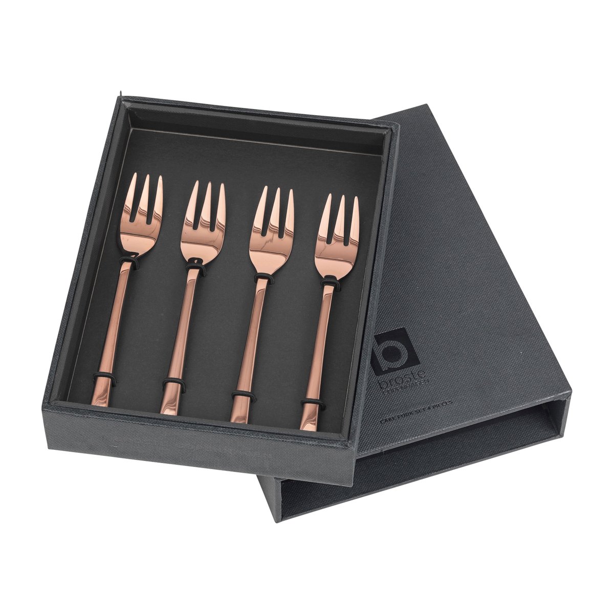 Broste Copenhagen Hune cake fork 4-pack titanium espresso