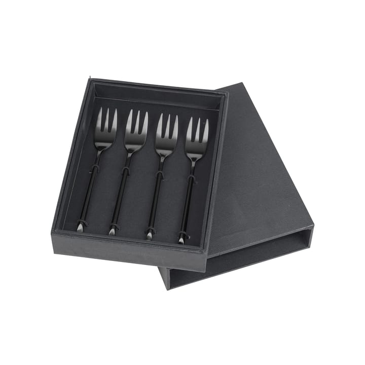 Hune cake fork 4-pack - titanium mat black - Broste Copenhagen