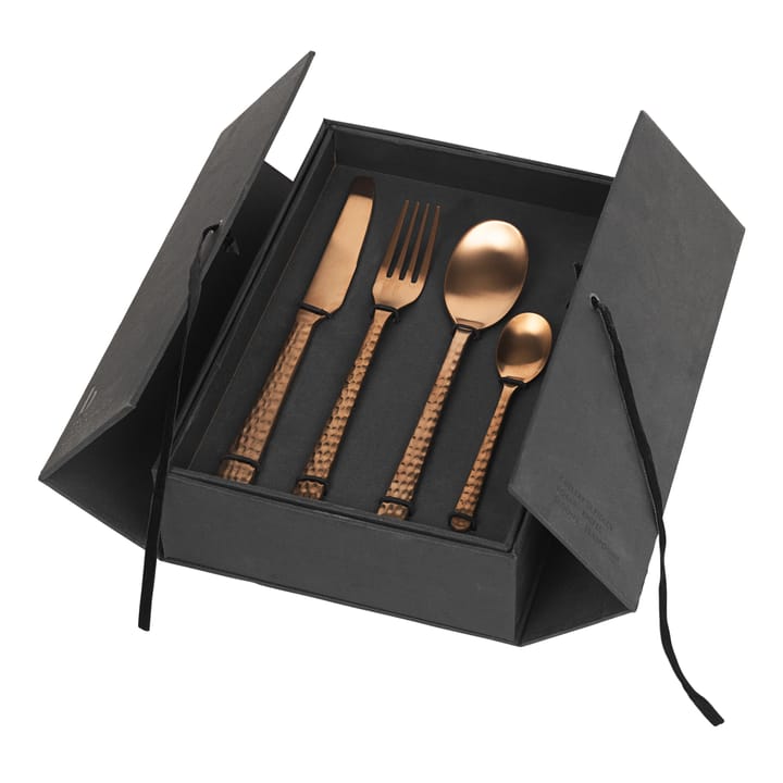 Hune cutlery 16 pcs - copper hammered - Broste Copenhagen