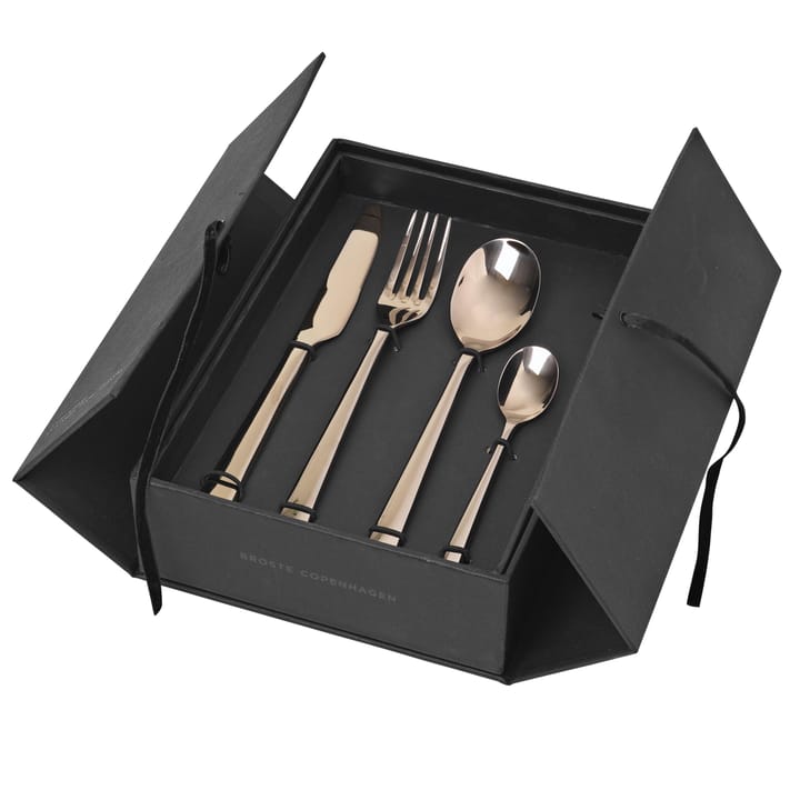 Hune cutlery 16 pcs - titanium espresso - Broste Copenhagen