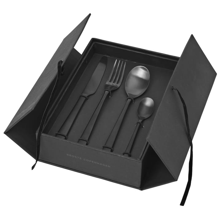 Hune cutlery 16 pcs - titanium mat black - Broste Copenhagen