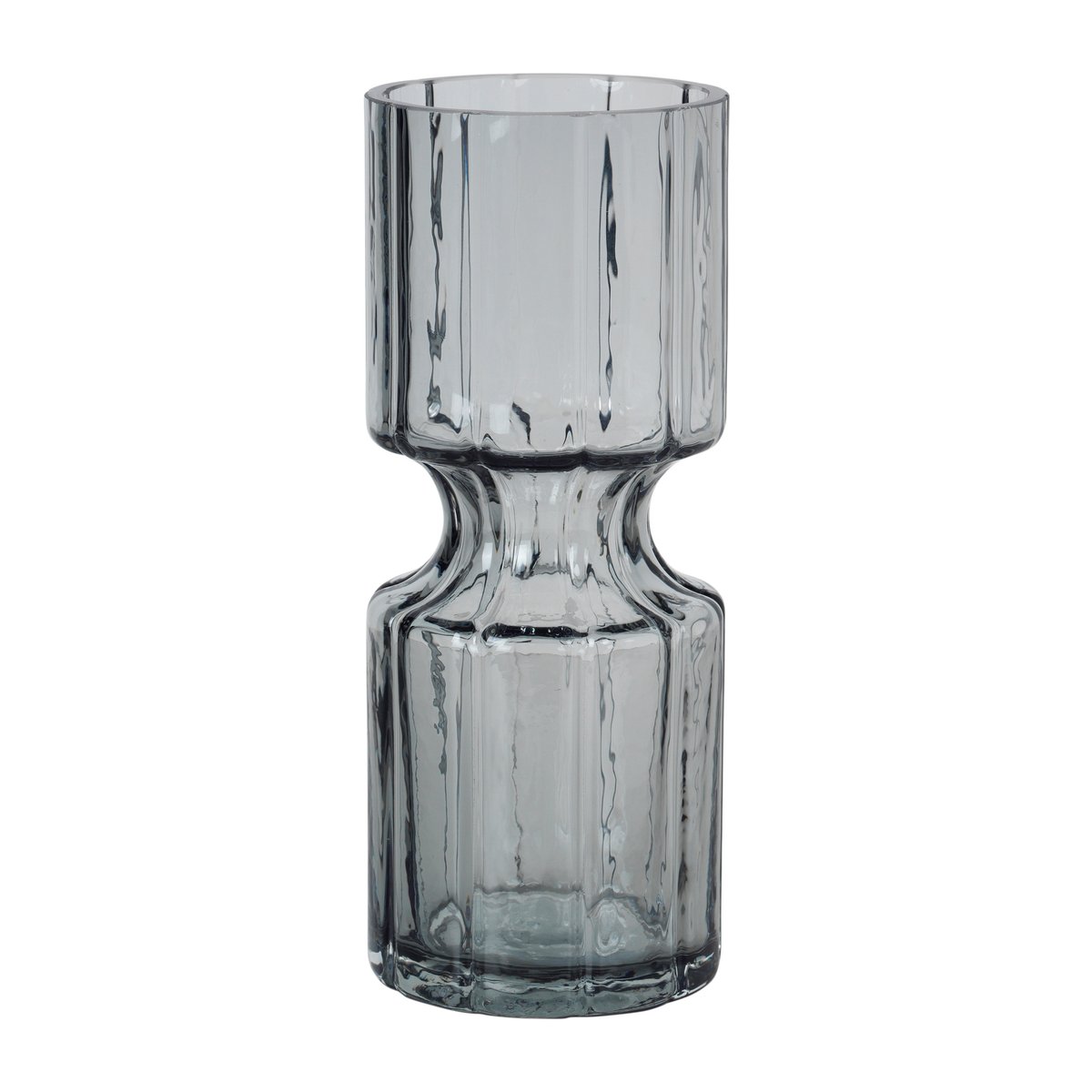 Broste Copenhagen Hyacint glass vase 20 cm Pearl Dark Grey