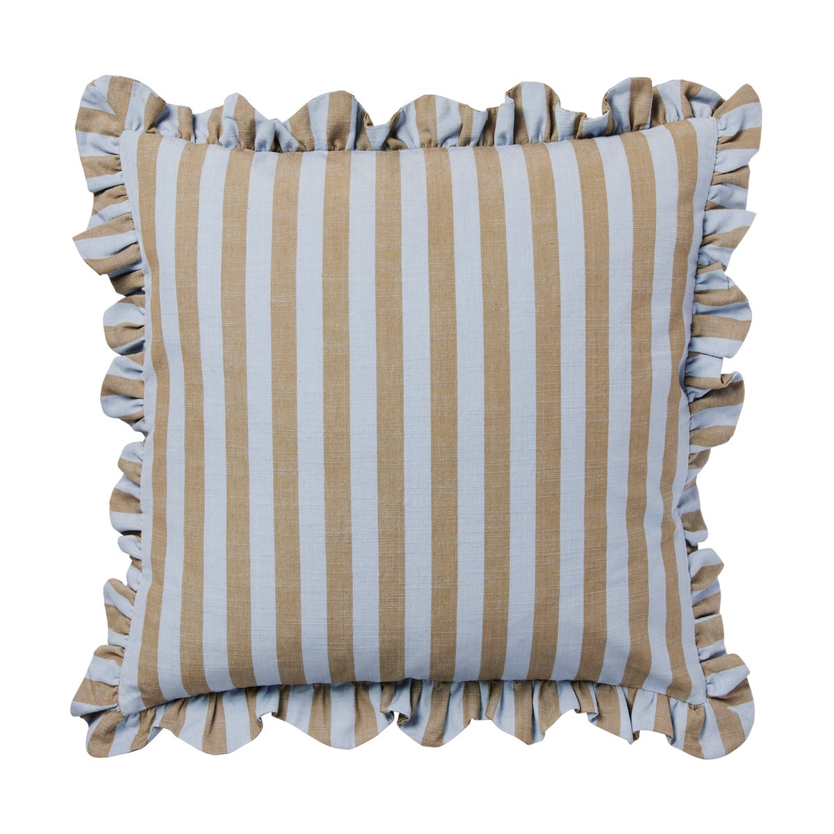 Broste Copenhagen Ina cushion cover Dusty blue-brown kelp, 50x50 cm
