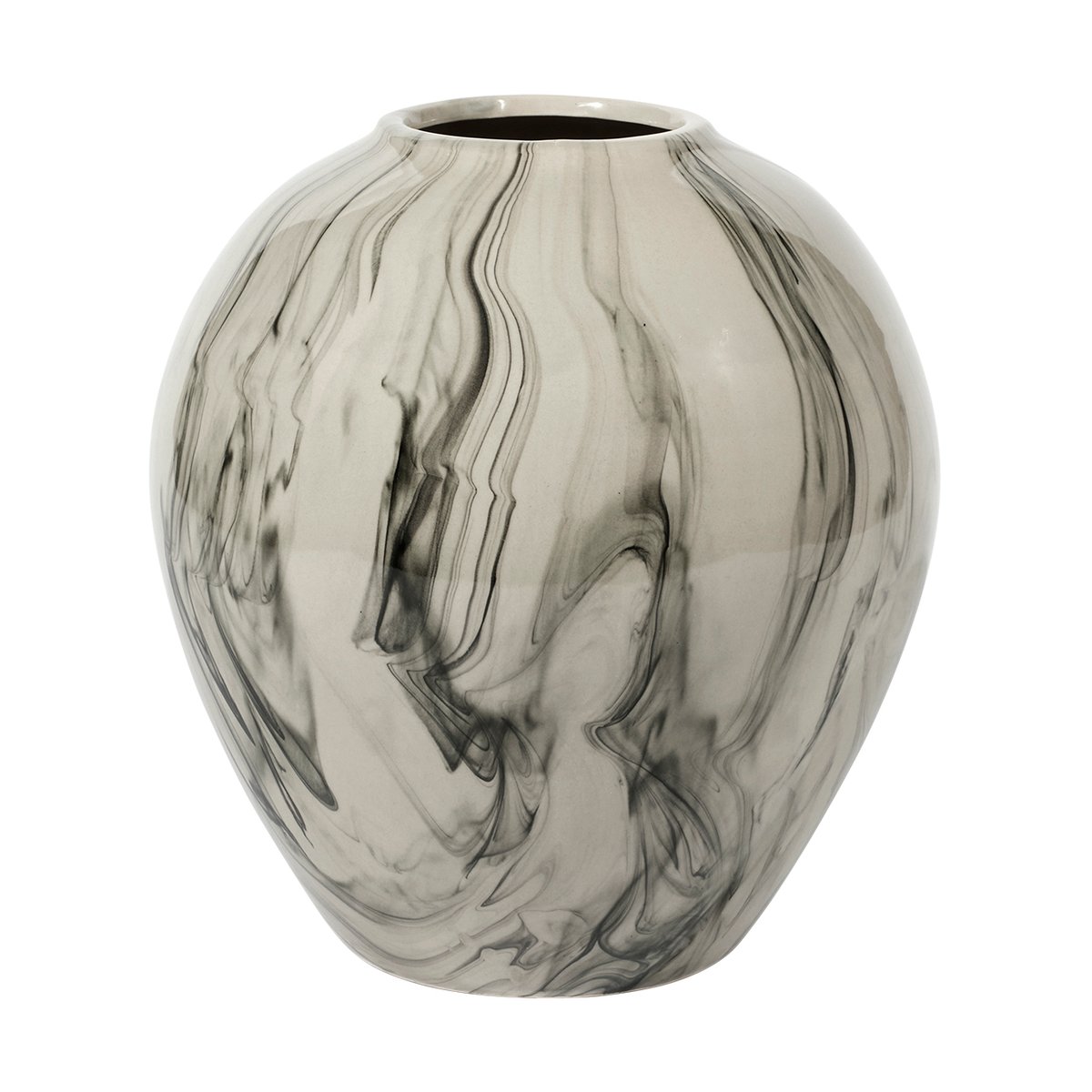 Broste Copenhagen Ingrid ceramic vase 25.5 cm Beige-black