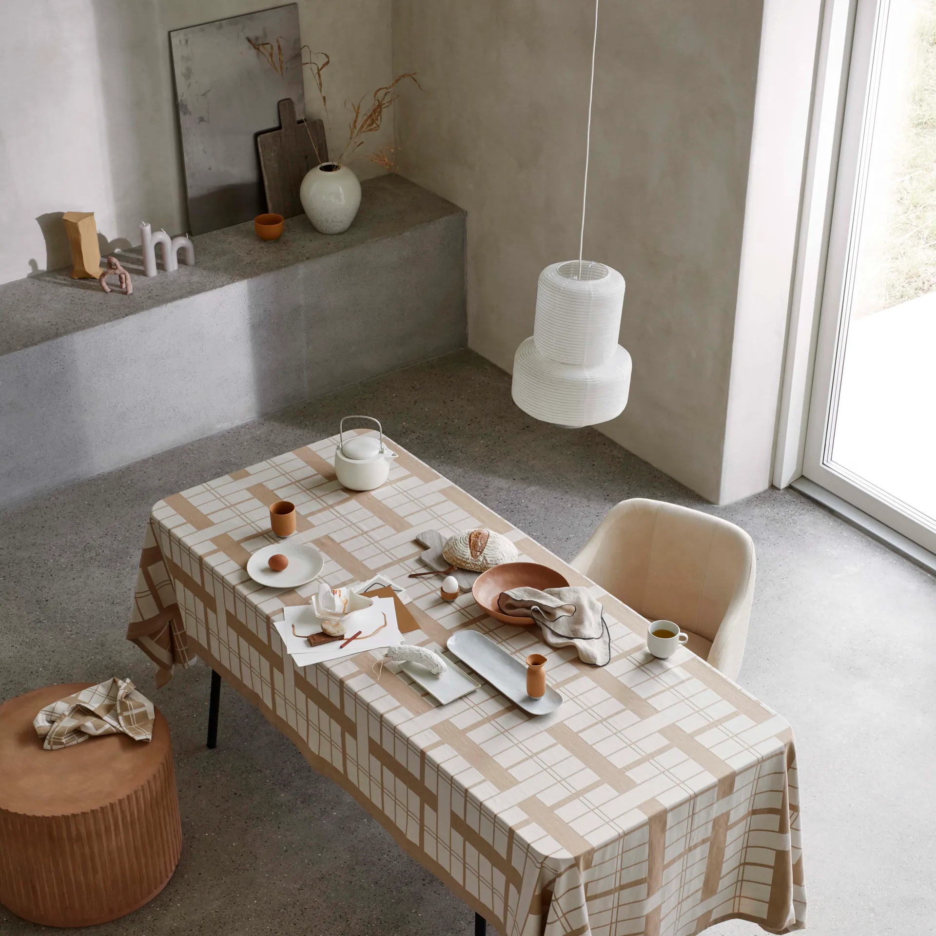 Ingrid ceramic vase 25.5 cm, rainy day-indian tan Broste Copenhagen