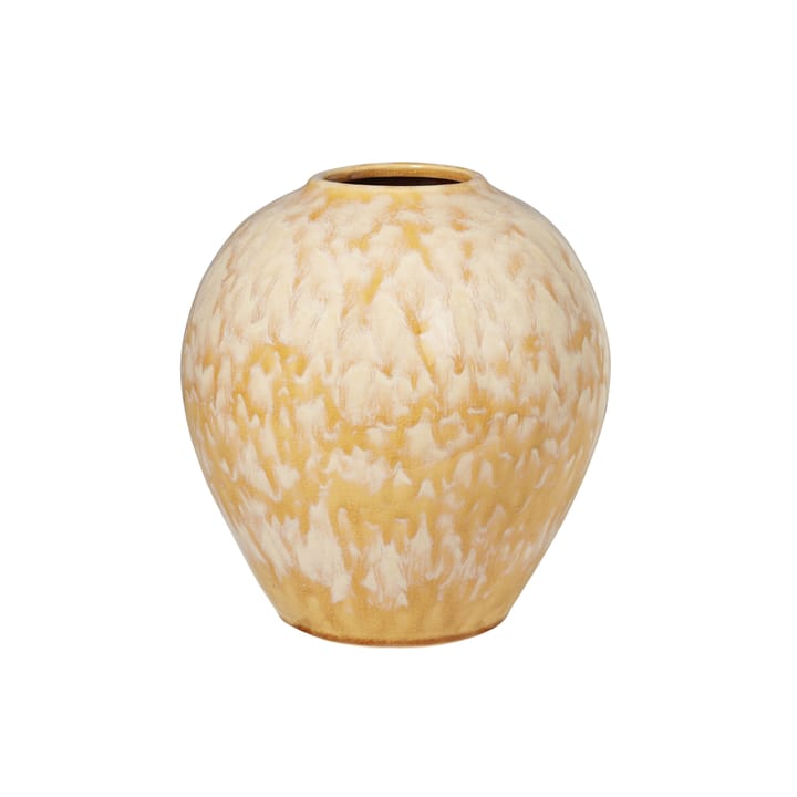 Ingrid ceramic vase 25.5 cm - tawny olive yellow - Broste Copenhagen