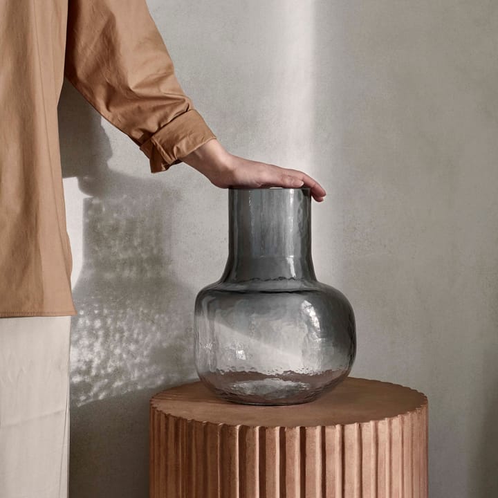 Ingvar glass vase 30 cm - smoked pearl-clear - Broste Copenhagen