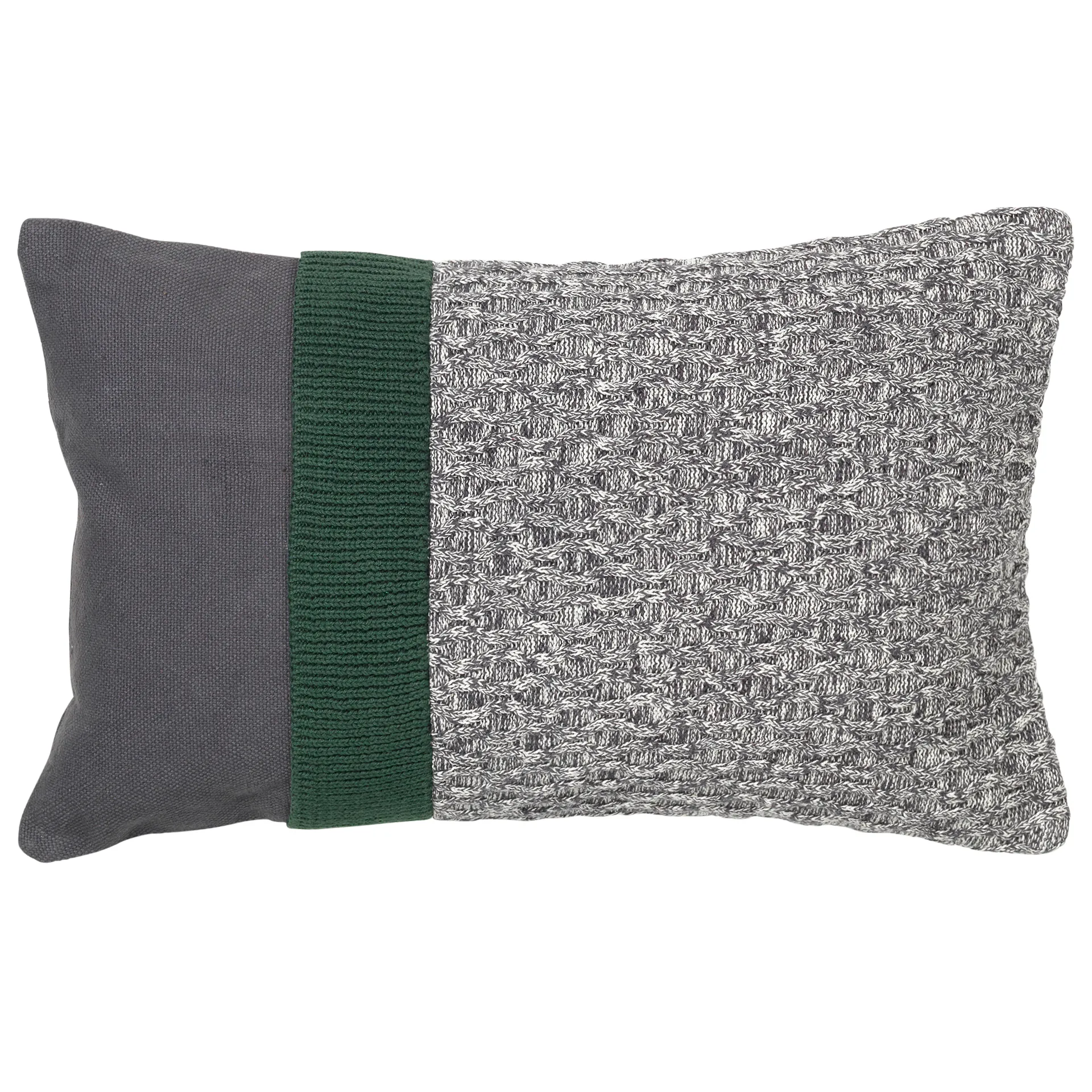 Knit cushion cover 30x50 cm, Dark grey-sycamore Broste Copenhagen