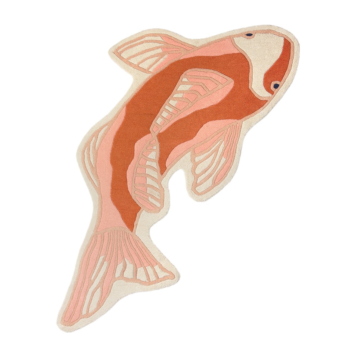 Broste Copenhagen Koi rug 97x130 cm Pumkin orange | Scandinavian Design | Wool rugs | Orange