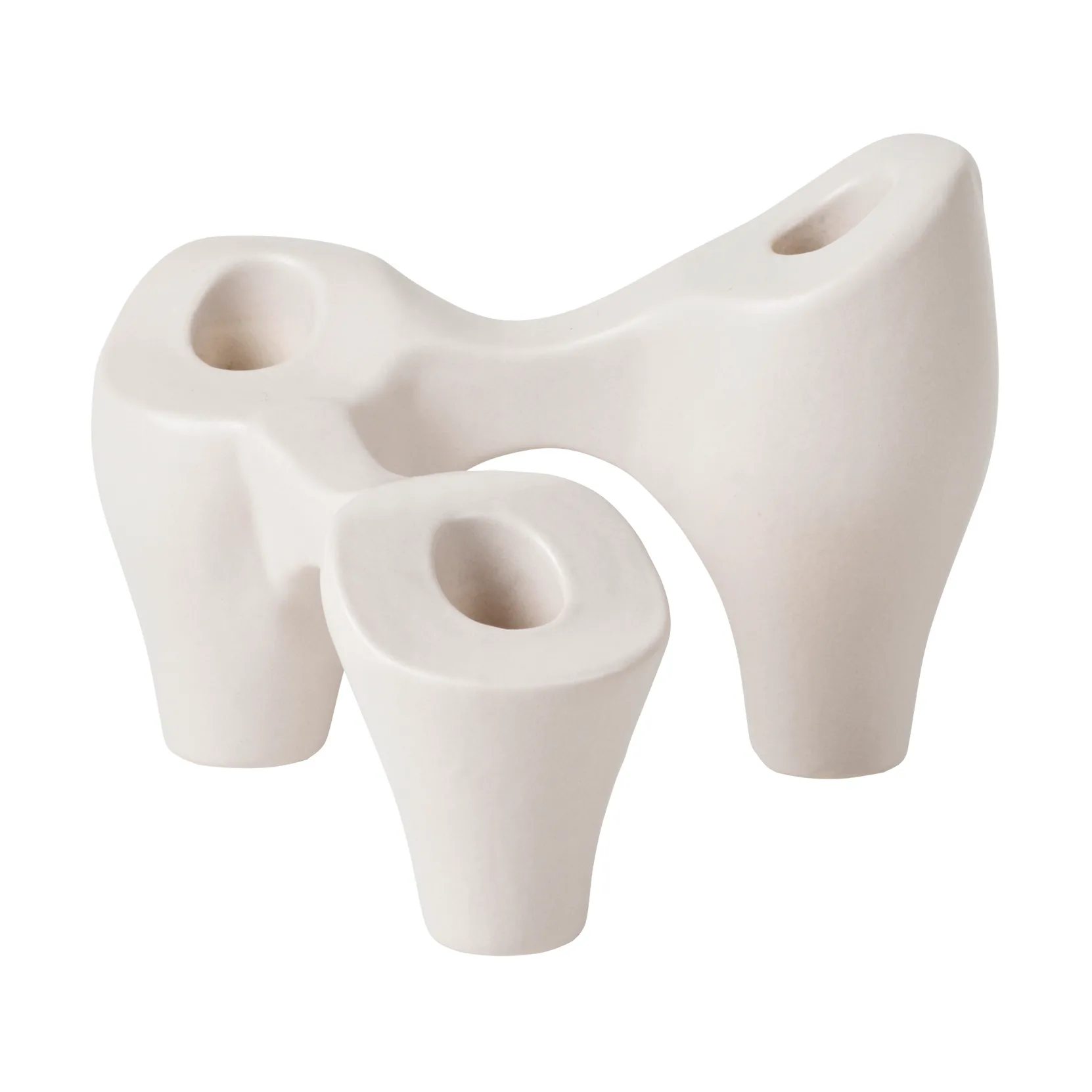 Laia candlestick 16x14x12 cm, Grey sand Broste Copenhagen