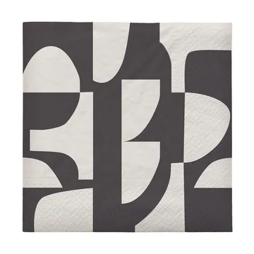 Lara napkin 33x33 cm 20-pack - Black-off white - Broste Copenhagen