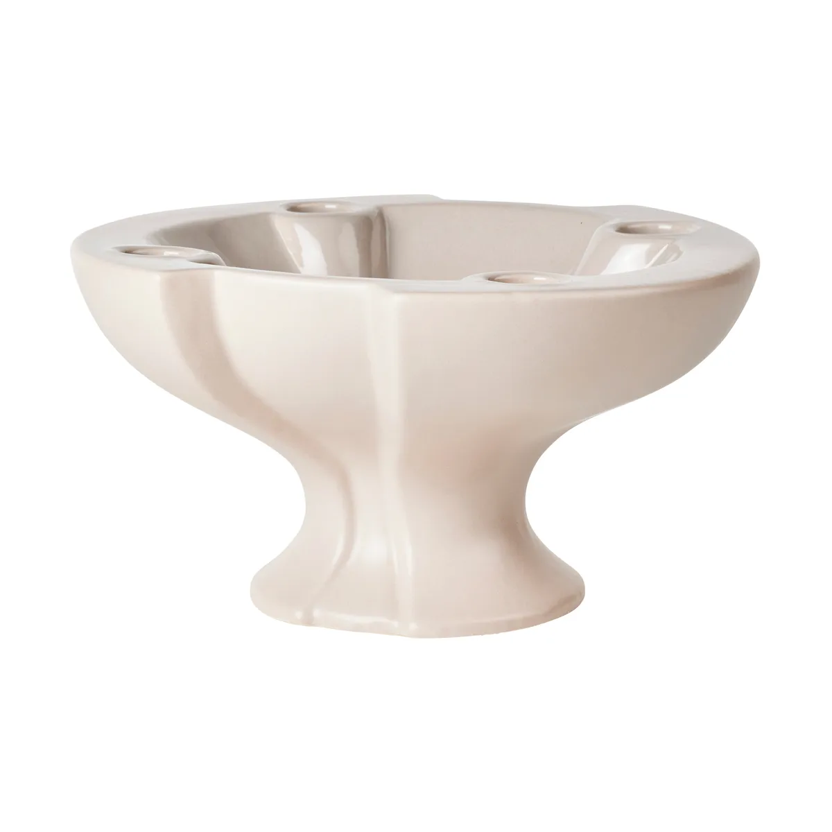 Broste Copenhagen Leda candle holder Ø22x12 cm Grey-sand