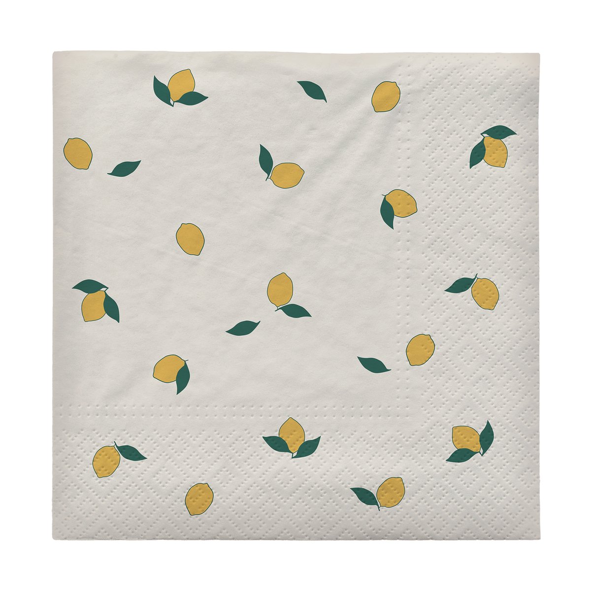 Broste Copenhagen Lemon napkin 33x33 cm 20-pack Off-white yellow