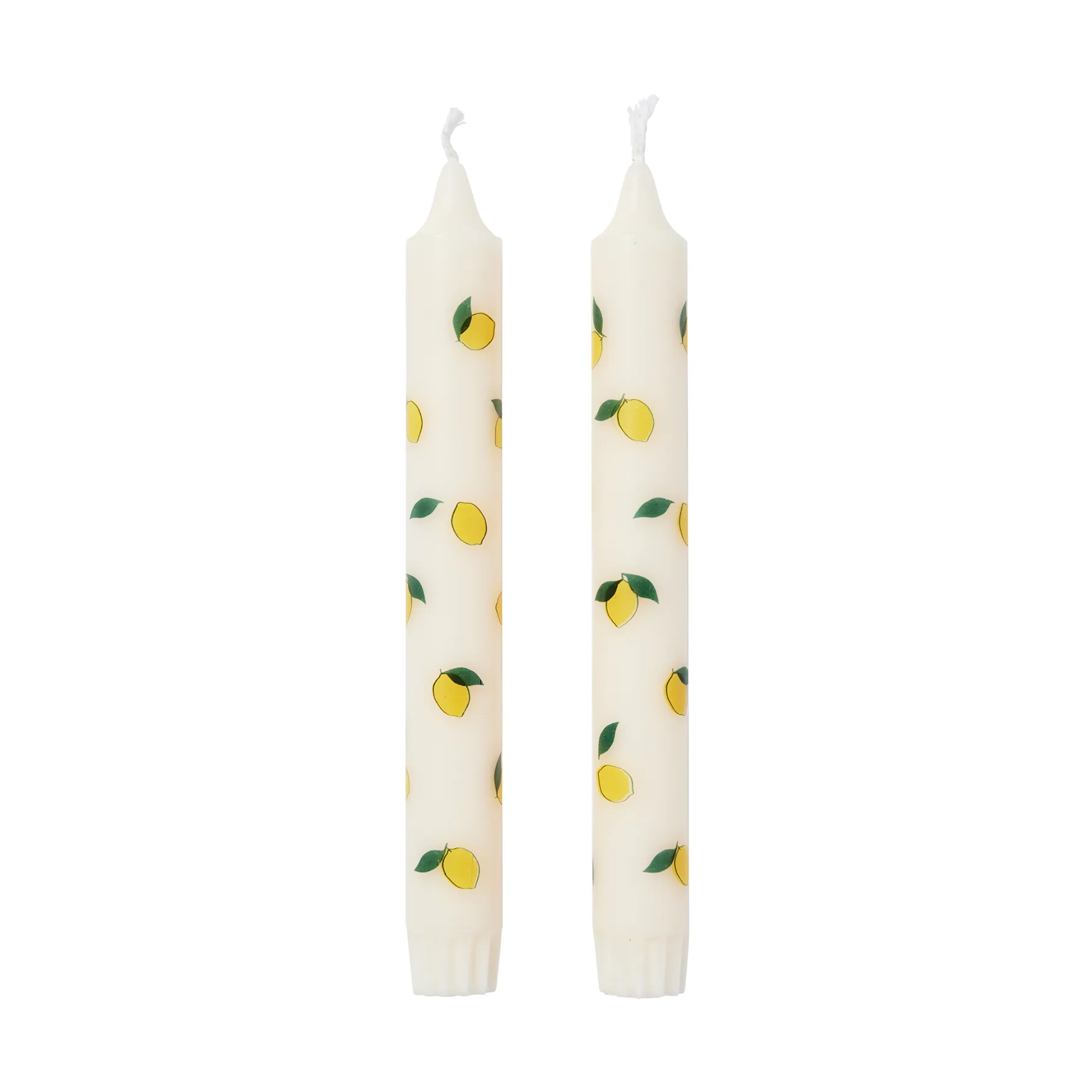 Lemon taper candles 2-pack, White-yellow Broste Copenhagen