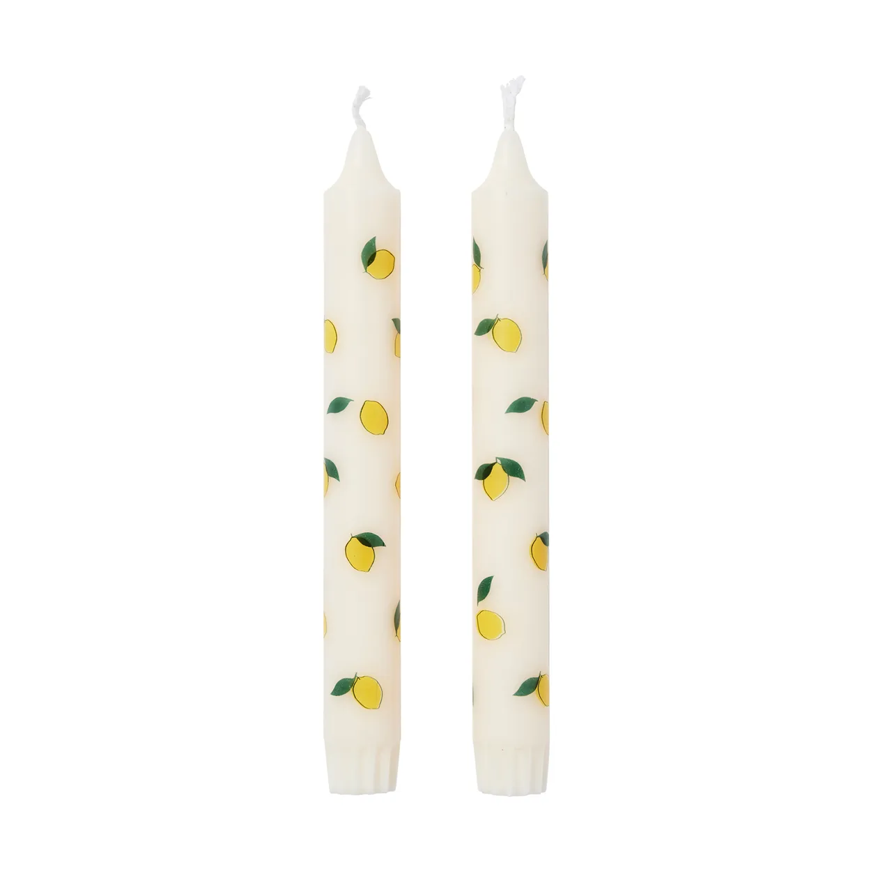 Broste Copenhagen Lemon taper candles 2-pack White-yellow