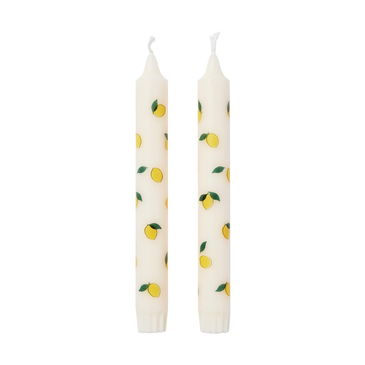 Broste Copenhagen Lemon taper candles 2-pack White-yellow