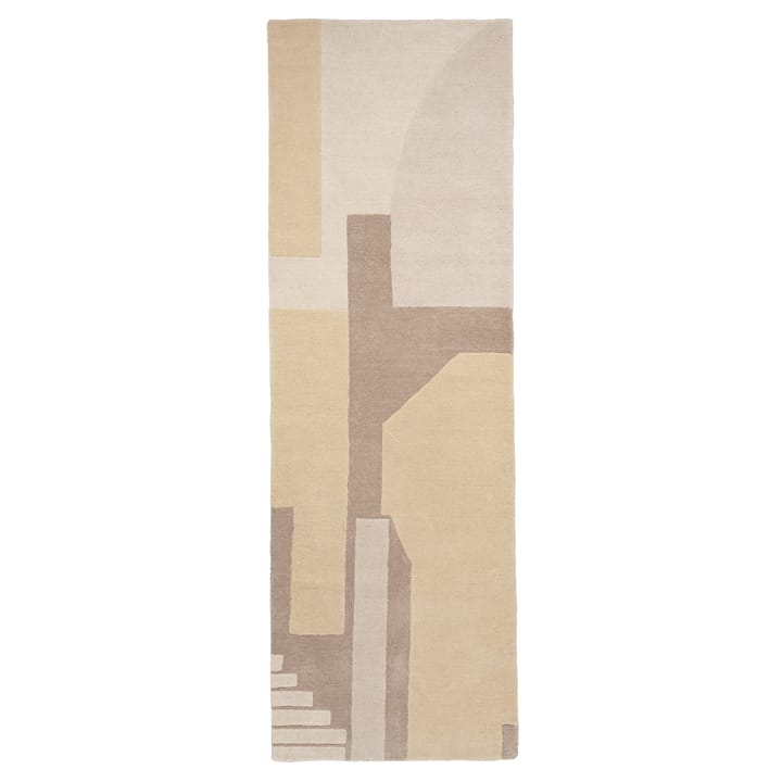 Line wool carpet 80x250 cm - beige-brown - Broste Copenhagen