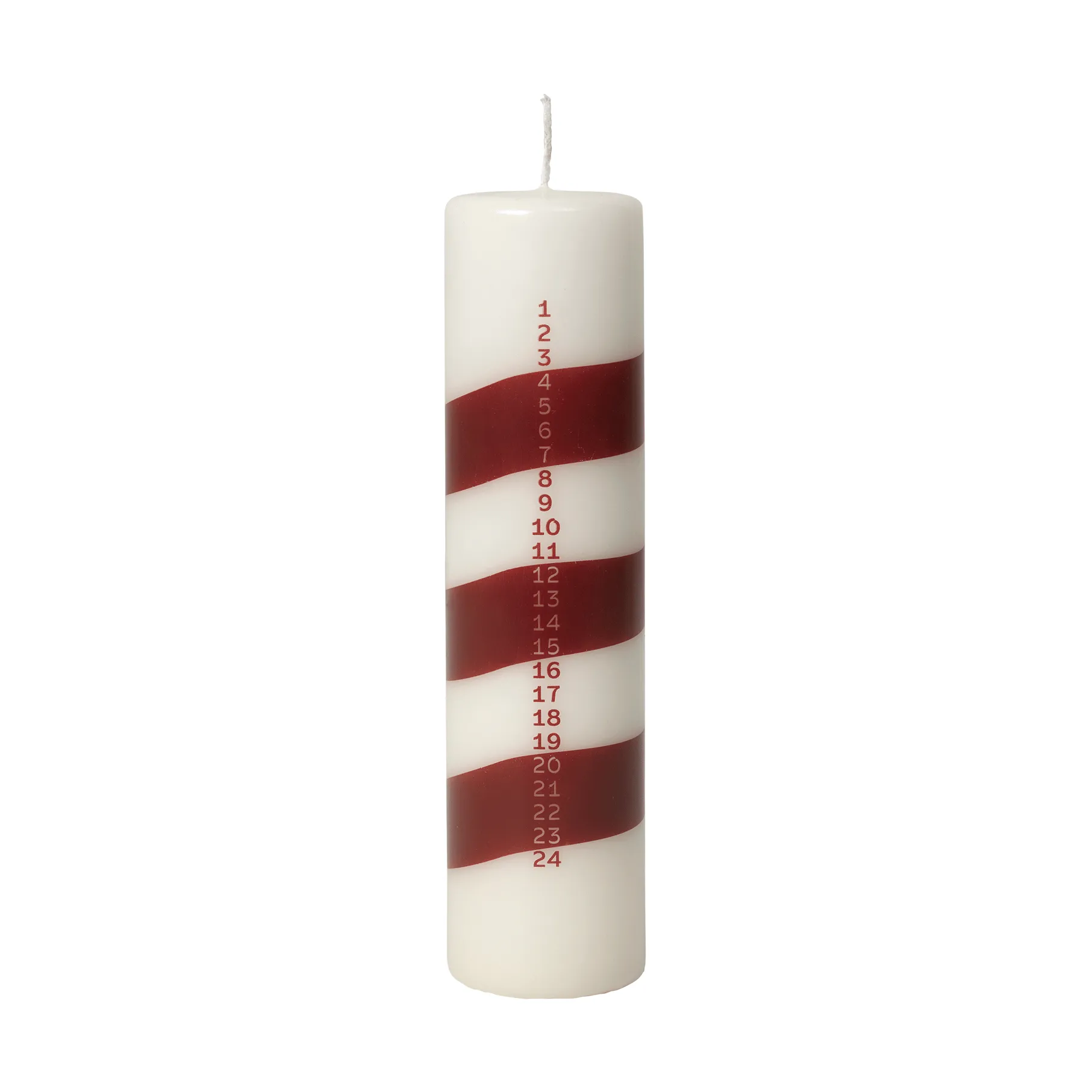 Linea advent candle, Off White-Burgundy Broste Copenhagen