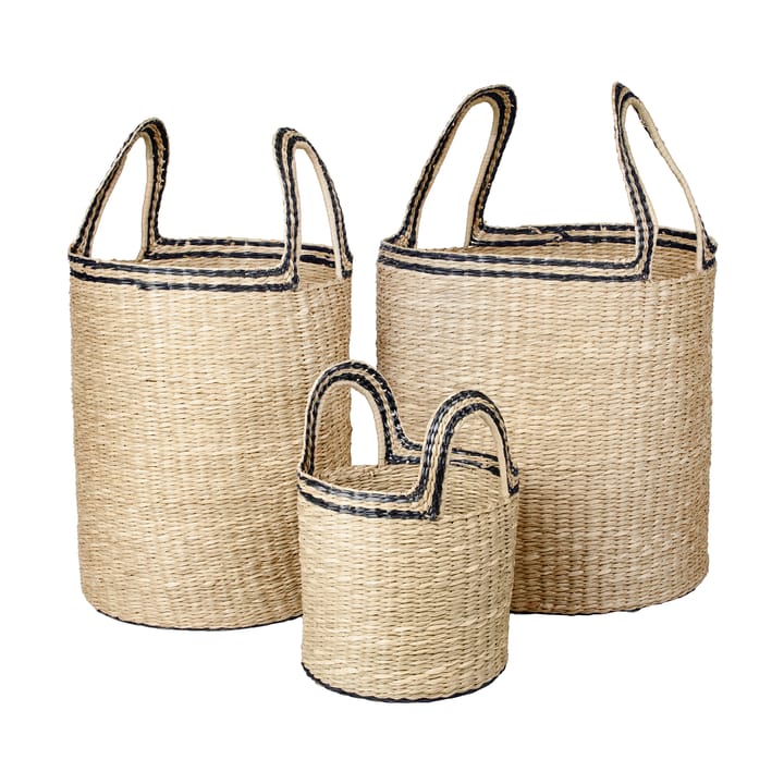 Lykke basket 3 pieces - Natural black - Broste Copenhagen