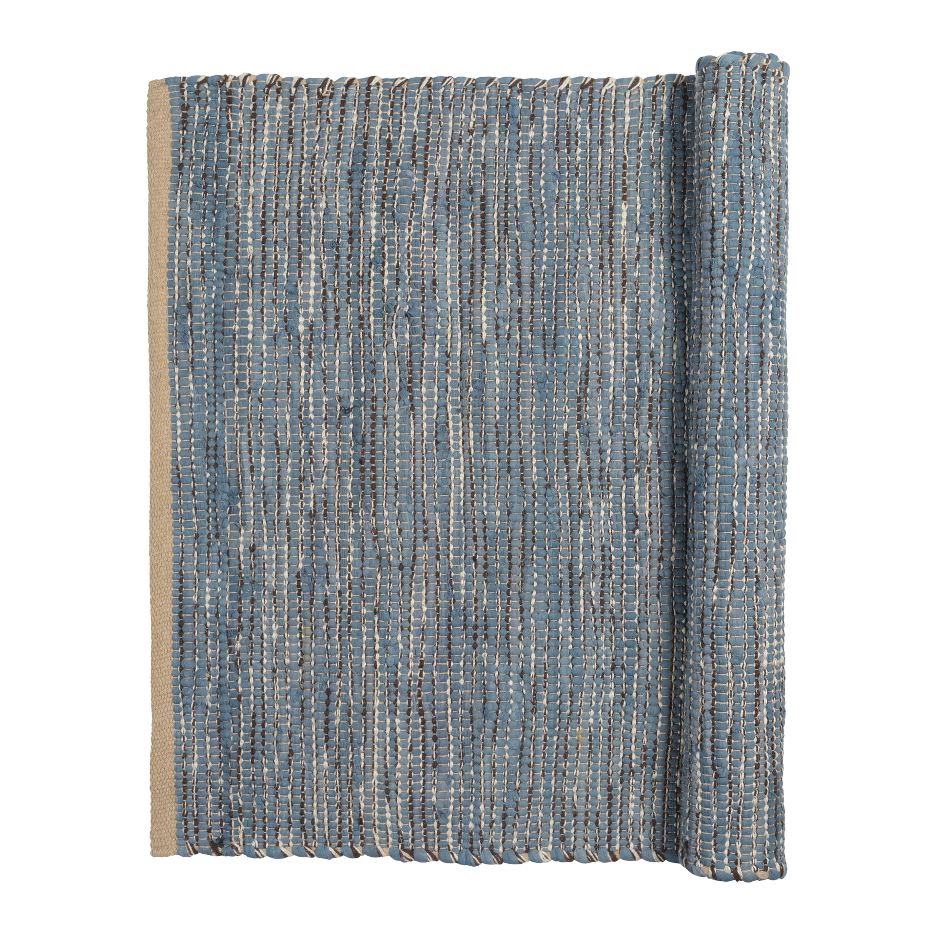 Magda cotton rug 80x250 cm, Flint stone blue Broste Copenhagen