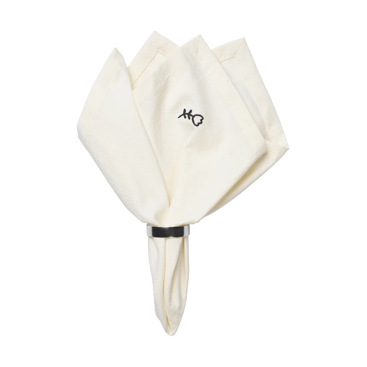 Broste Copenhagen Mai cloth napkin 45x45 cm Black-off white.