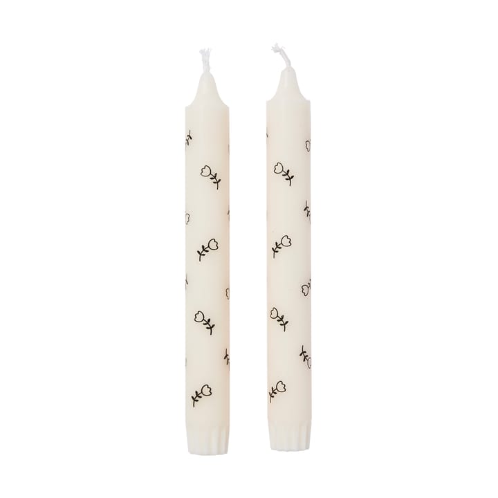 Mai taper candles 2-pack - White-black - Broste Copenhagen