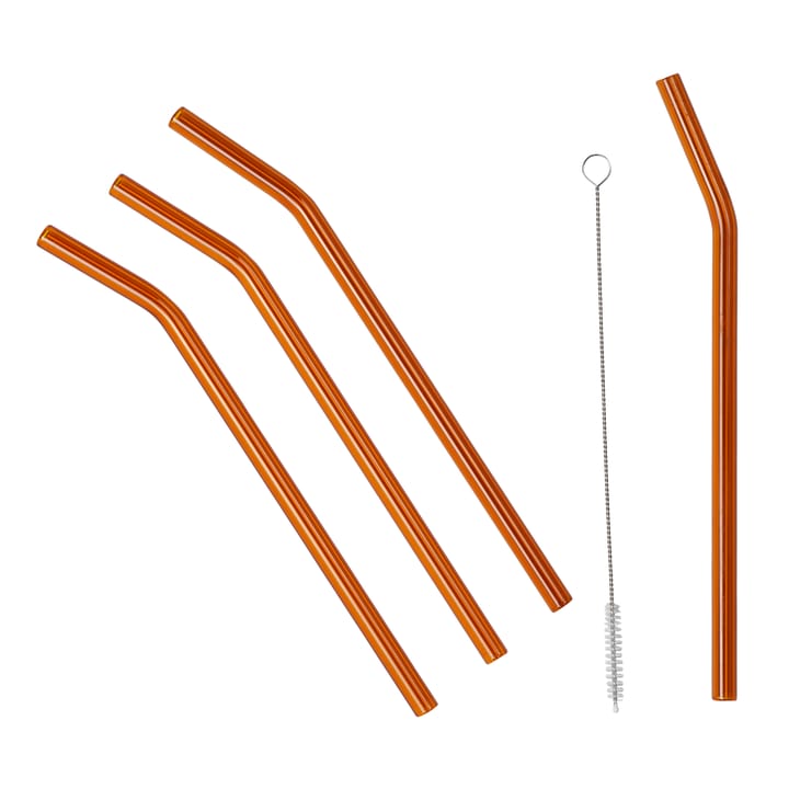 Malle straw 4-pack - brown - Broste Copenhagen