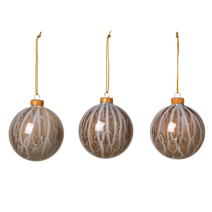 Marble Christmas bauble 3-pack - simply taupe - Broste Copenhagen