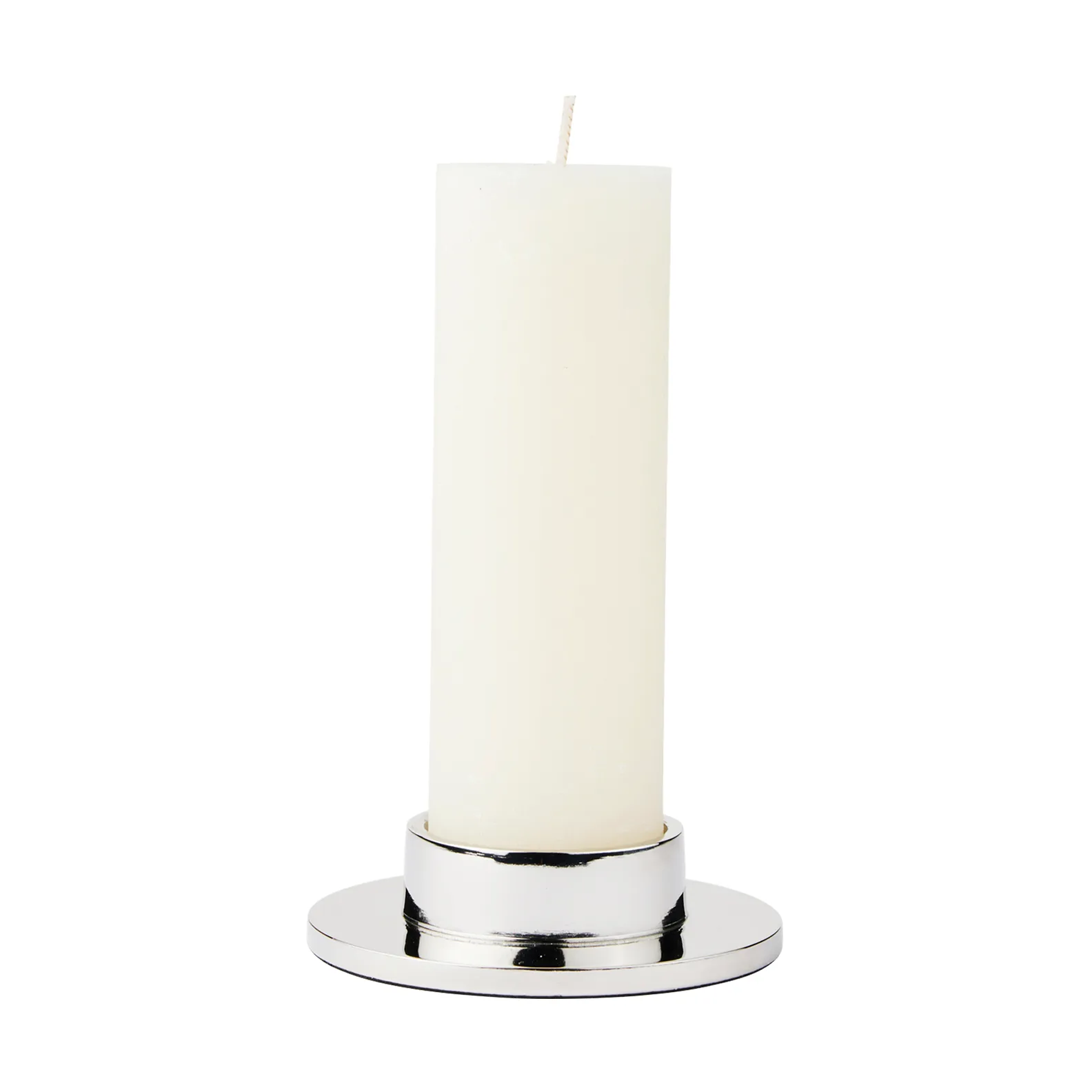 Maro candle holder for pillar candles, Silver finish, 4 cm Broste Copenhagen