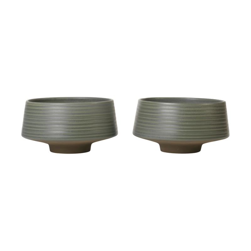 Broste Copenhagen Miko bowl Ø14 cm 2-pack Dark green