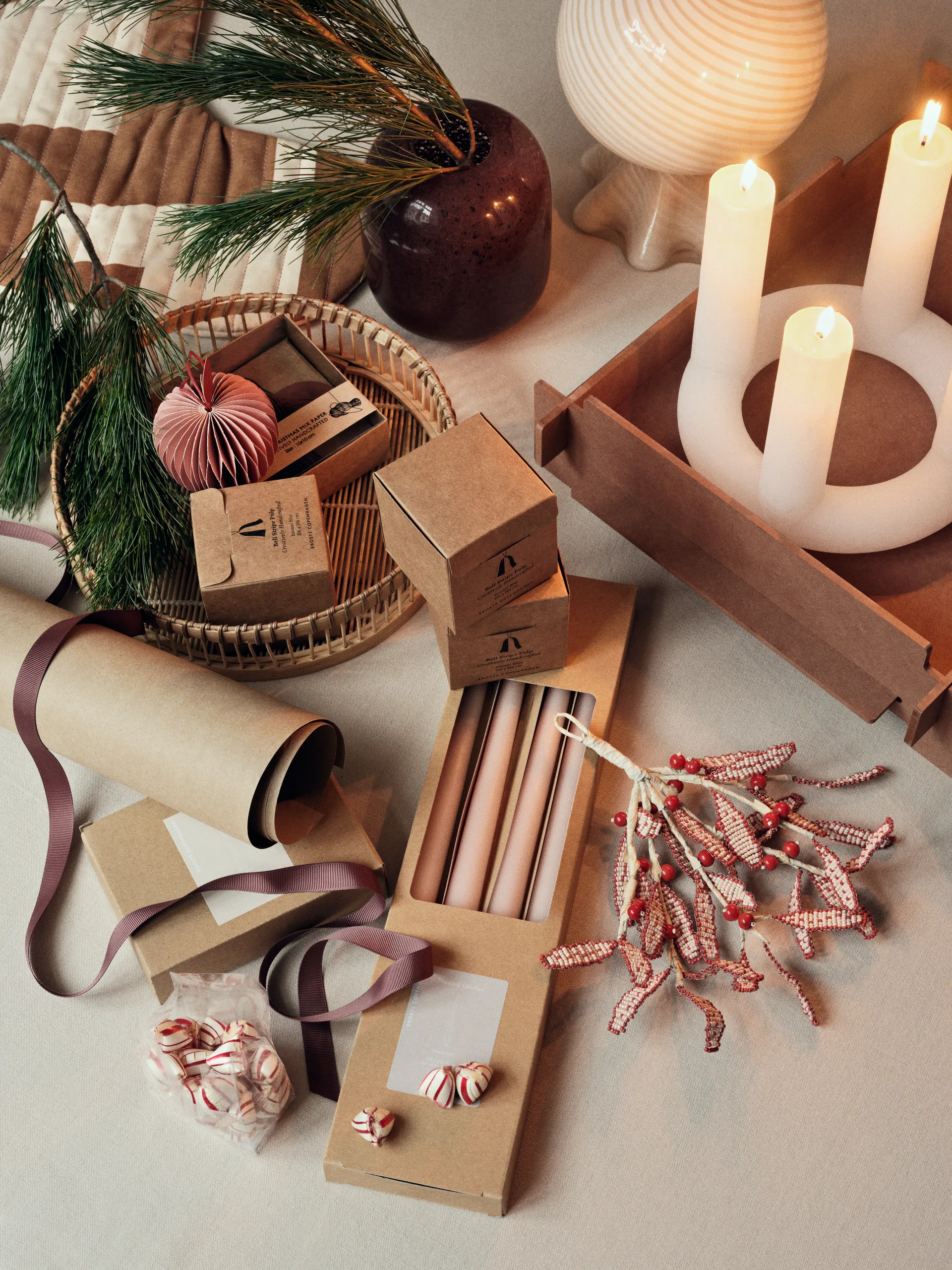 Mistletoe hanging decorations 17x18 cm, Pumpkin orange Broste Copenhagen