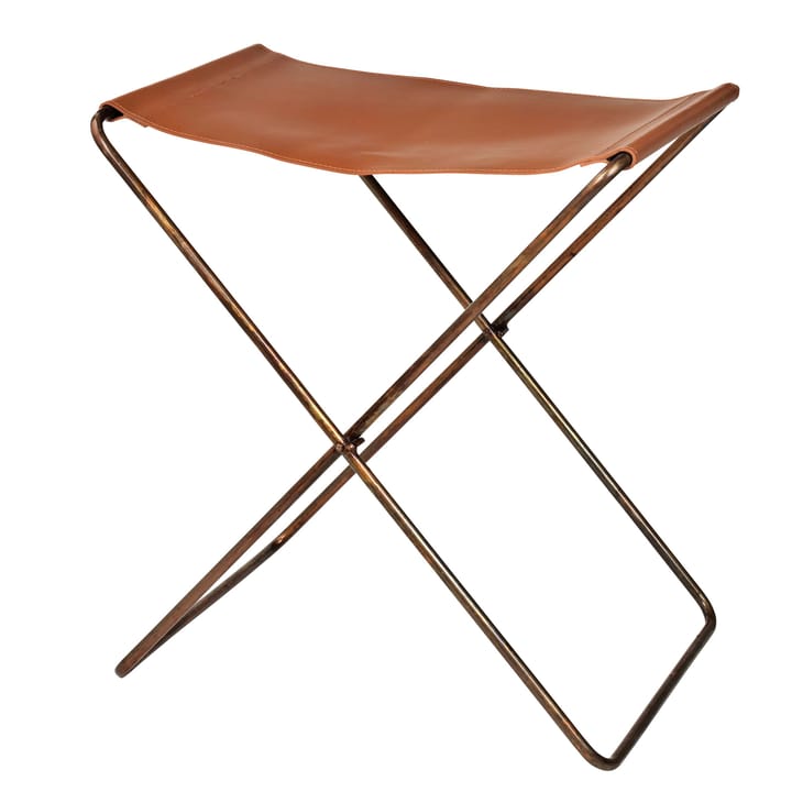 Nola stool leather - brown, 45 cm - Broste Copenhagen