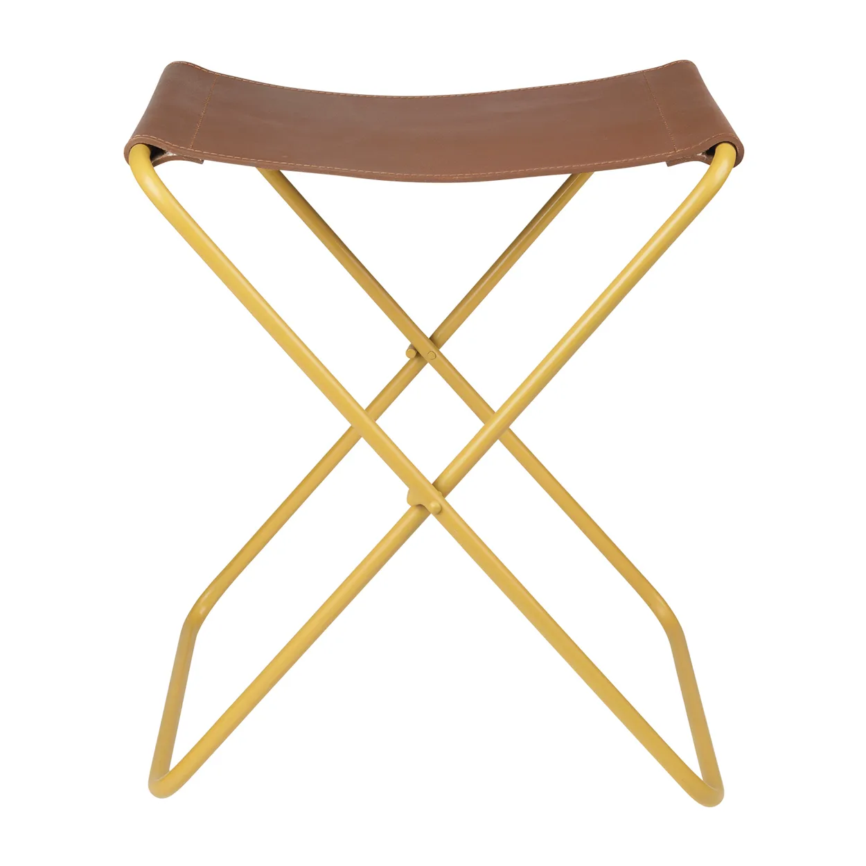 Broste Copenhagen Nola stool leather Harvest gold | Scandinavian Design | Stools | Yellow