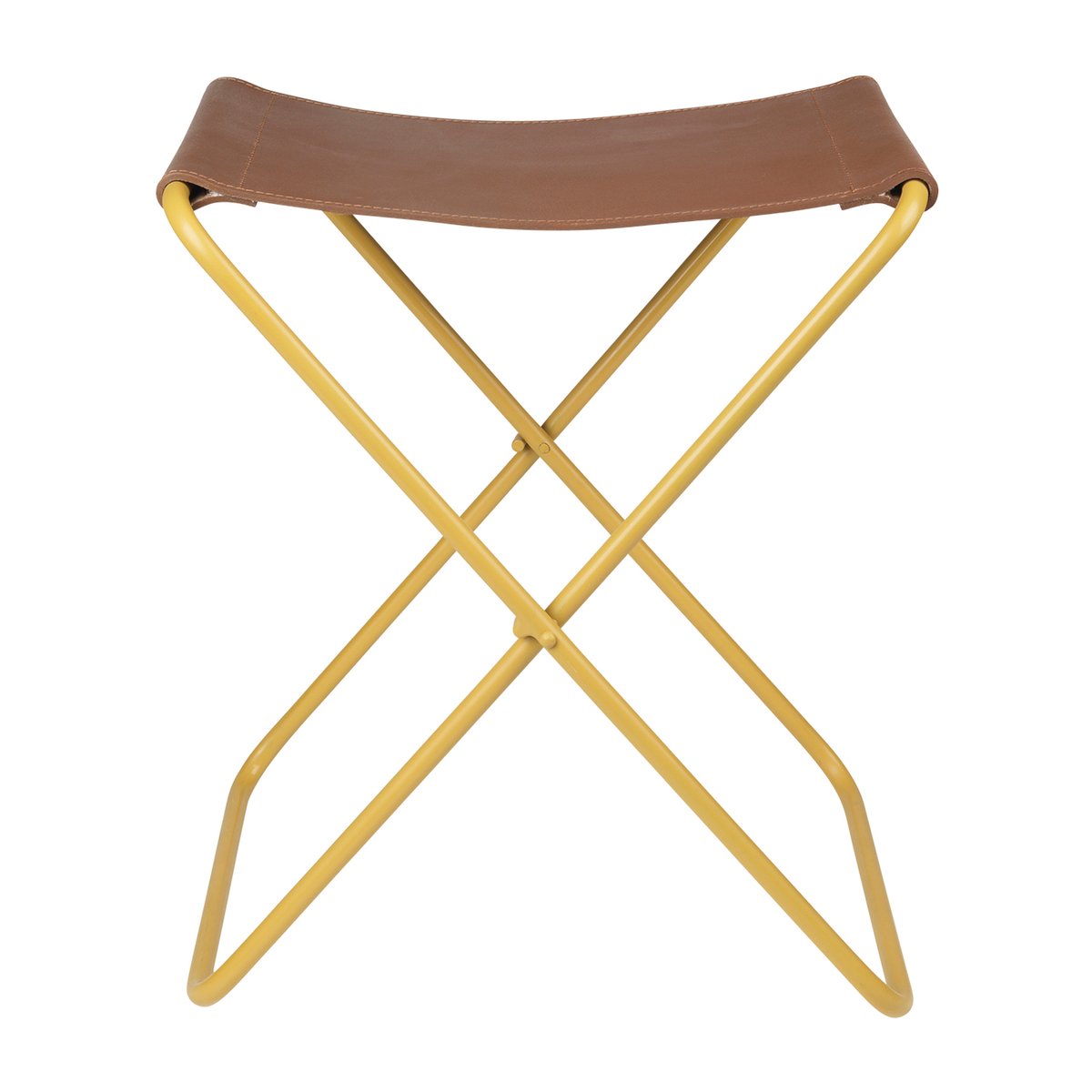 Broste Copenhagen Nola stool leather Harvest gold | Scandinavian Design | Stools | Yellow