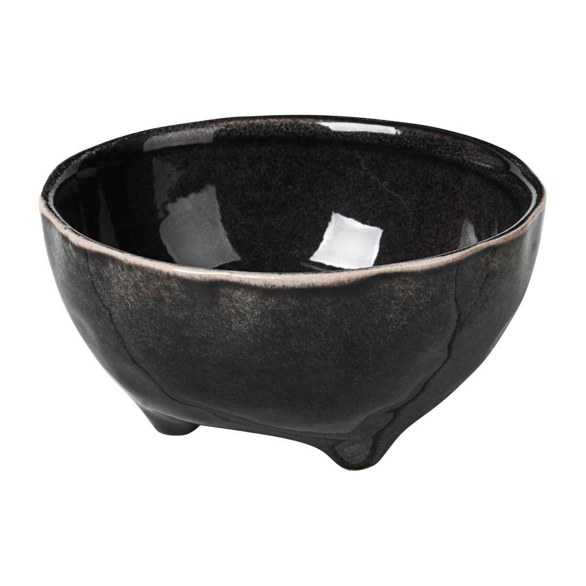 Broste Copenhagen Nordic Coal bowl on foot o11 cm | Scandinavian Design | Serving bowls | Black