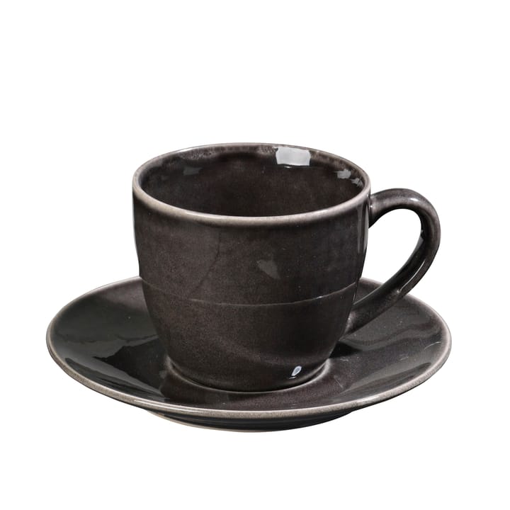 Nordic Coal cup with saucer - 8.8 cm - Broste Copenhagen
